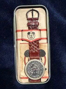 Vintage Disney Mickey Mouse Braided Leather Strap Watch